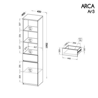 Regał stojący z półkami ARCA AR3